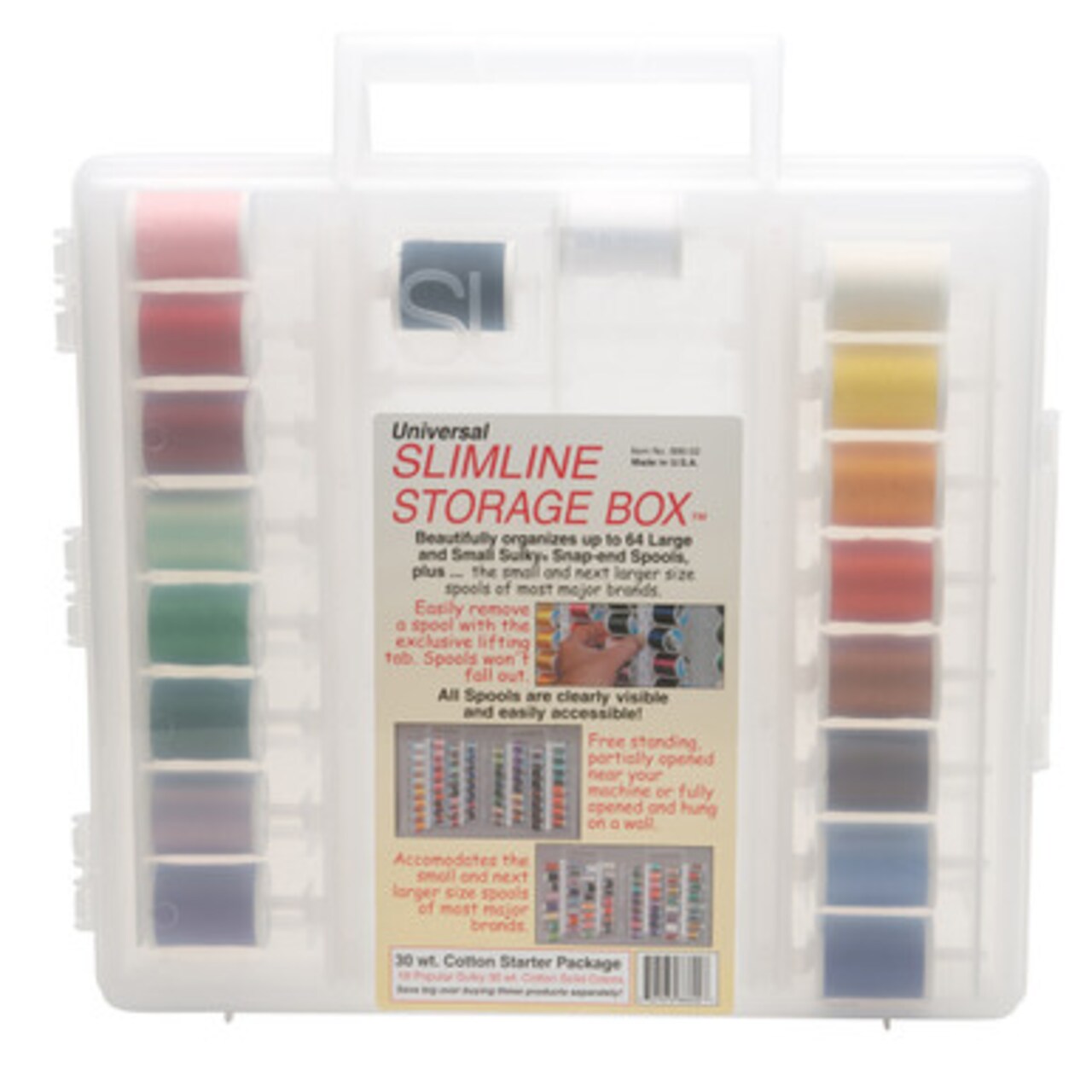 Universal Slimline Thread Storage Box - 30 Wt. Cotton Thread Starter Pkg.